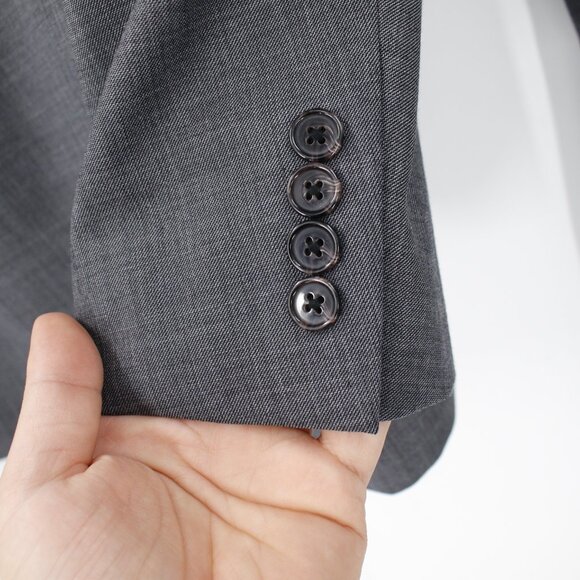 Lauren Ralph Lauren Suit Mens 46L 42x32 Wool Blend Natural Stretch sharkskin - Picture 4 of 16